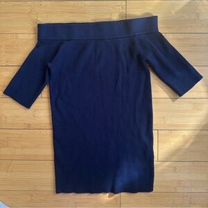 Anthropologie navy Off-Shoulder sweater top
